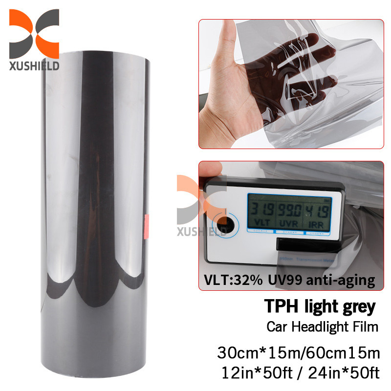 XUSHIELD TPH TPU de alta qualidade Farol de carro Tint Film Light Black Smoke Black Tail Light Farol de carro Tint Film