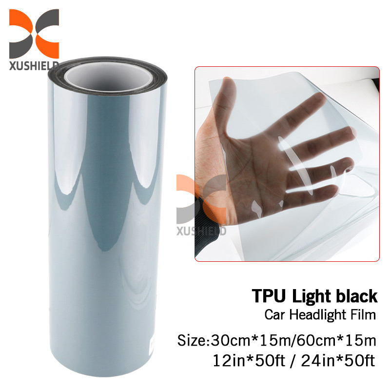 XUSHIELD TPH TPU de alta qualidade Farol de carro Tint Film Light Black Smoke Black Tail Light Farol de carro Tint Film