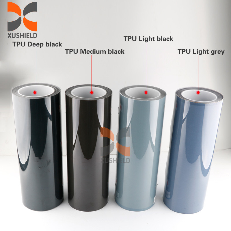 Lâmpadas de automóveis com câmbio de cor UV Tpu Tph Branco para Preto Branco para Roxo Lâmpadas de automóveis Ppf Film