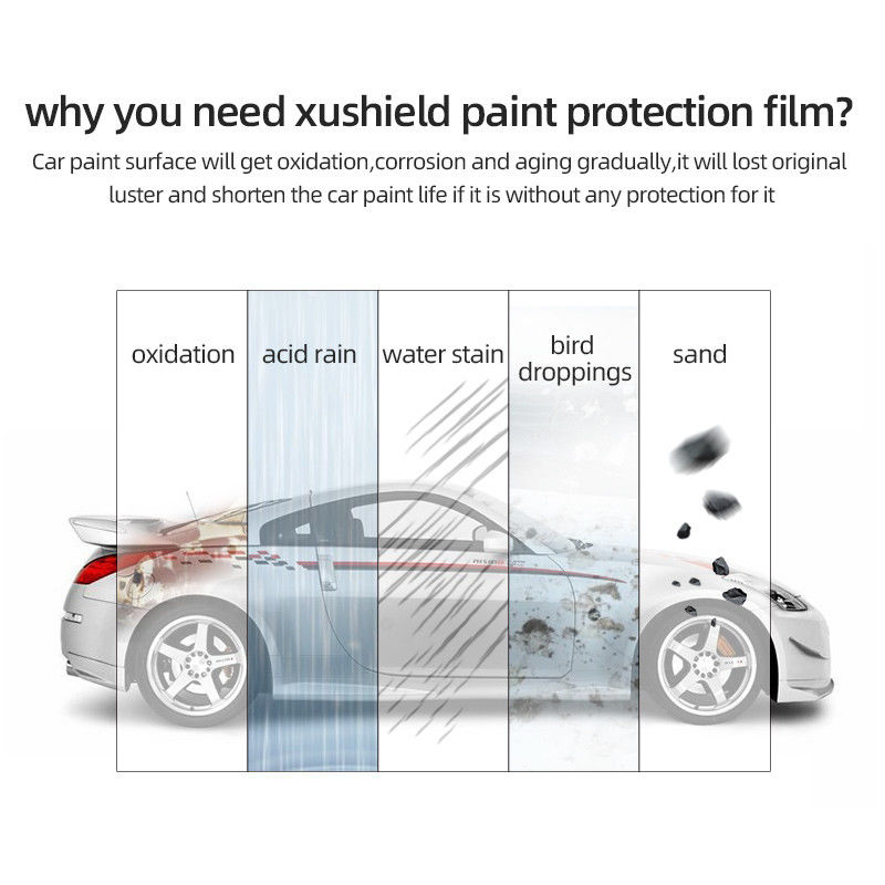 Xushield Ppf film 7.5Mil 6.5 Mil Anti-Razões Reparação térmica Film protetor de pintura nanocerâmica transparente TPU ppf para carro