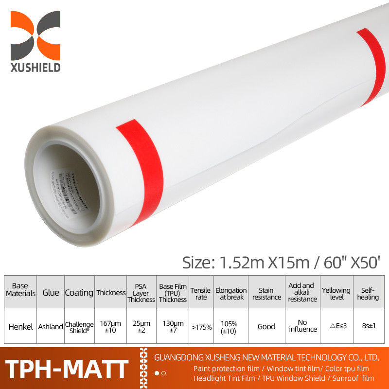 1.52*15m TPH mate TPU PPF Proteção de pintura de carroceria de automóveis película de vinil para proteção da superfície do automóvel