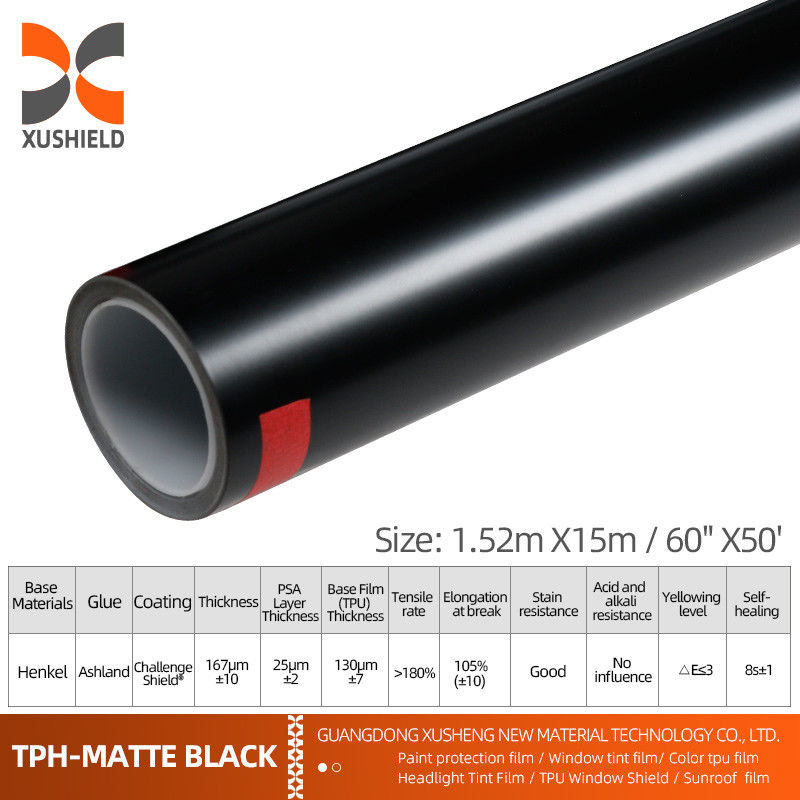 1.52*15m TPH mate TPU PPF Proteção de pintura de carroceria de automóveis película de vinil para proteção da superfície do automóvel