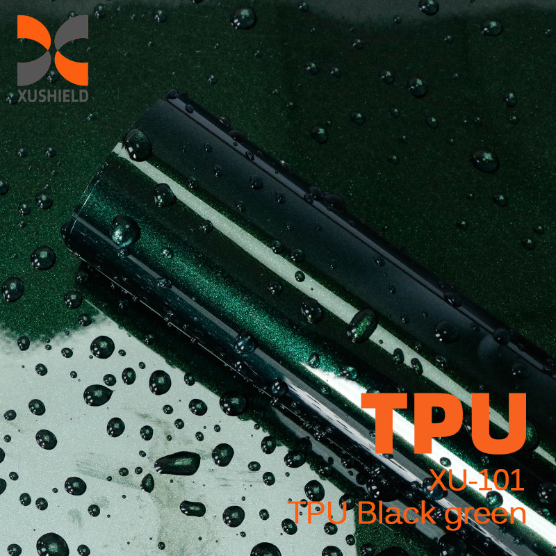 TPU Filmes de automóvel preto-verde Mudança de cor PPF Metal líquido Vermelho Auto 1.52*17m/rolo