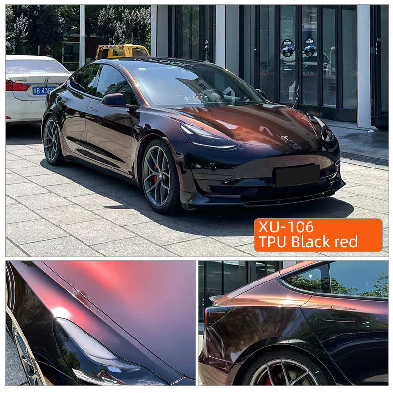 TPU Preto vermelho 5 anos de garantia Reparação térmica Brilhante Anti-Crastura Não amarelar Revestimento de carro TPU TPH PPF Proteção de pintura