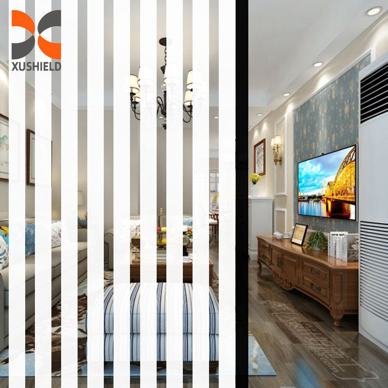 Folha de membrana de PET para janelas de vidro, de película autoaderente decorativa de faixa branca