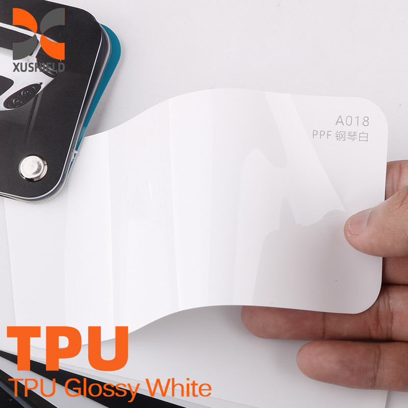 1.52x15m TPU Branco brilhante bolha de ar de vinil livre de embalagem brilhante cinza celeste Proteção de tinta inteligente Tinta PPF Filme de mudança de cor de carro TPU tph cor PPF