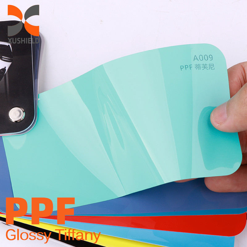 XUSHIELD Brilhante Chind Azul Preço de Fábrica Alto Brilho Auto-Curação Anti-amarelamento TPU Cor PPF Film