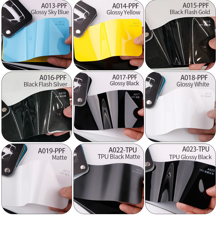 XUSHIELD cor filmes de proteção de pintura auto-curativo carrinho envolvimento de vinil brilhante preto ppf tpu filme brilhante Miami azul